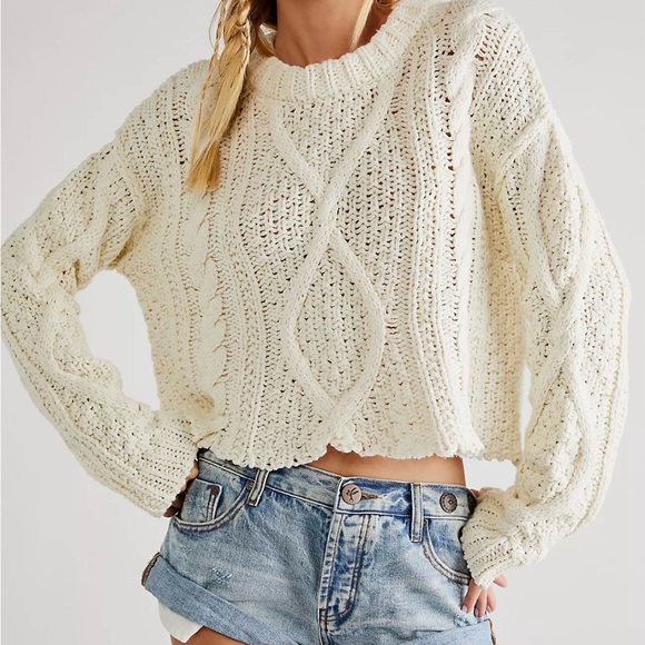 Free People Sweaters - Free People Cutting Edge Cotton Cable Sweater